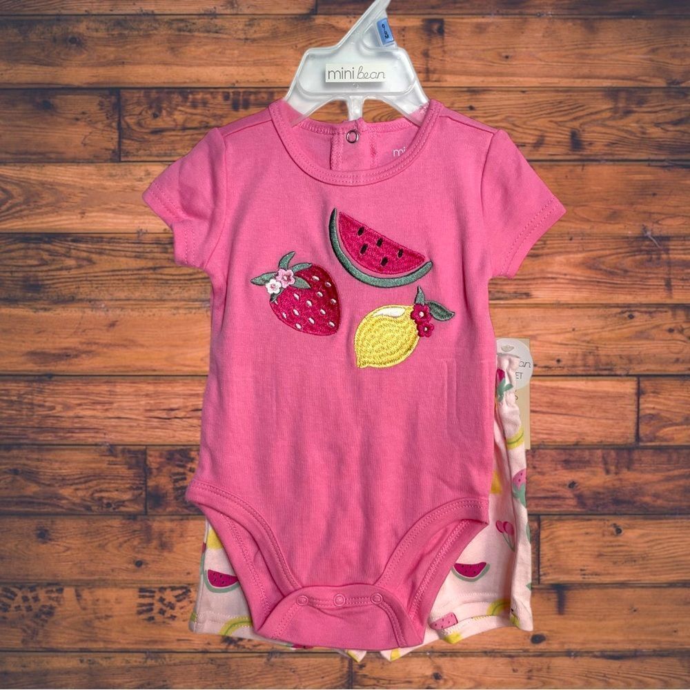 5 for‎ $25🔥Mini Bean Pink Fruit Matching Set Size 6-9 Months- New